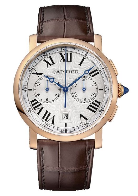 The luxury fake Rotonde De Cartier W1556238 watches are made from 18k rose gold.