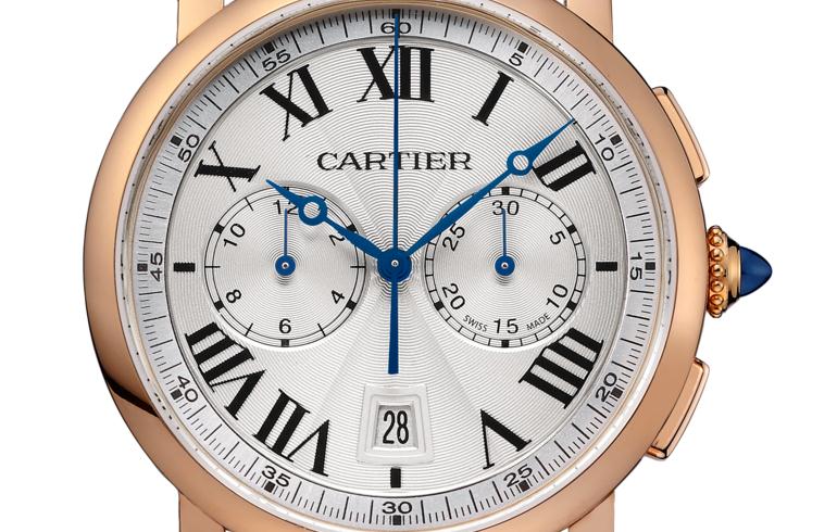 The 40 mm replica Rotonde De Cartier W1556238 watches have silver-plated dials.