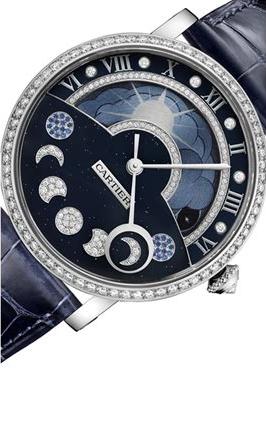 The 18k white gold copy watches are decorated with diamonds.