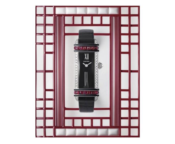 The female fake watches are decorated with diamonds.