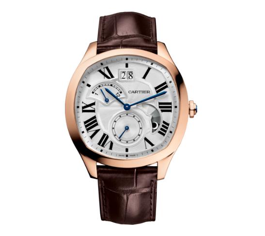 Polished 18K Rose Gold Fake Drive De Cartier WGNM0005 Watches UK For Men